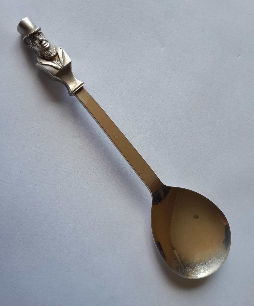 Solid silver Paul Kruger Spoon to commemorate `Battle of Amajuba`. Cape Mint. 925. 39.73 grams.