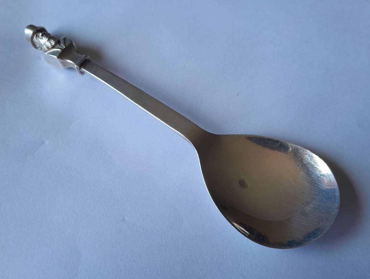 Solid silver Paul Kruger Spoon to commemorate `Battle of Amajuba`. Cape Mint. 925. 39.73 grams.