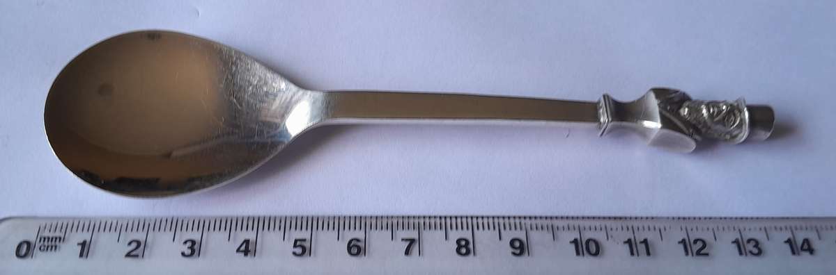 Solid silver Paul Kruger Spoon to commemorate `Battle of Amajuba`. Cape Mint. 925. 39.73 grams.