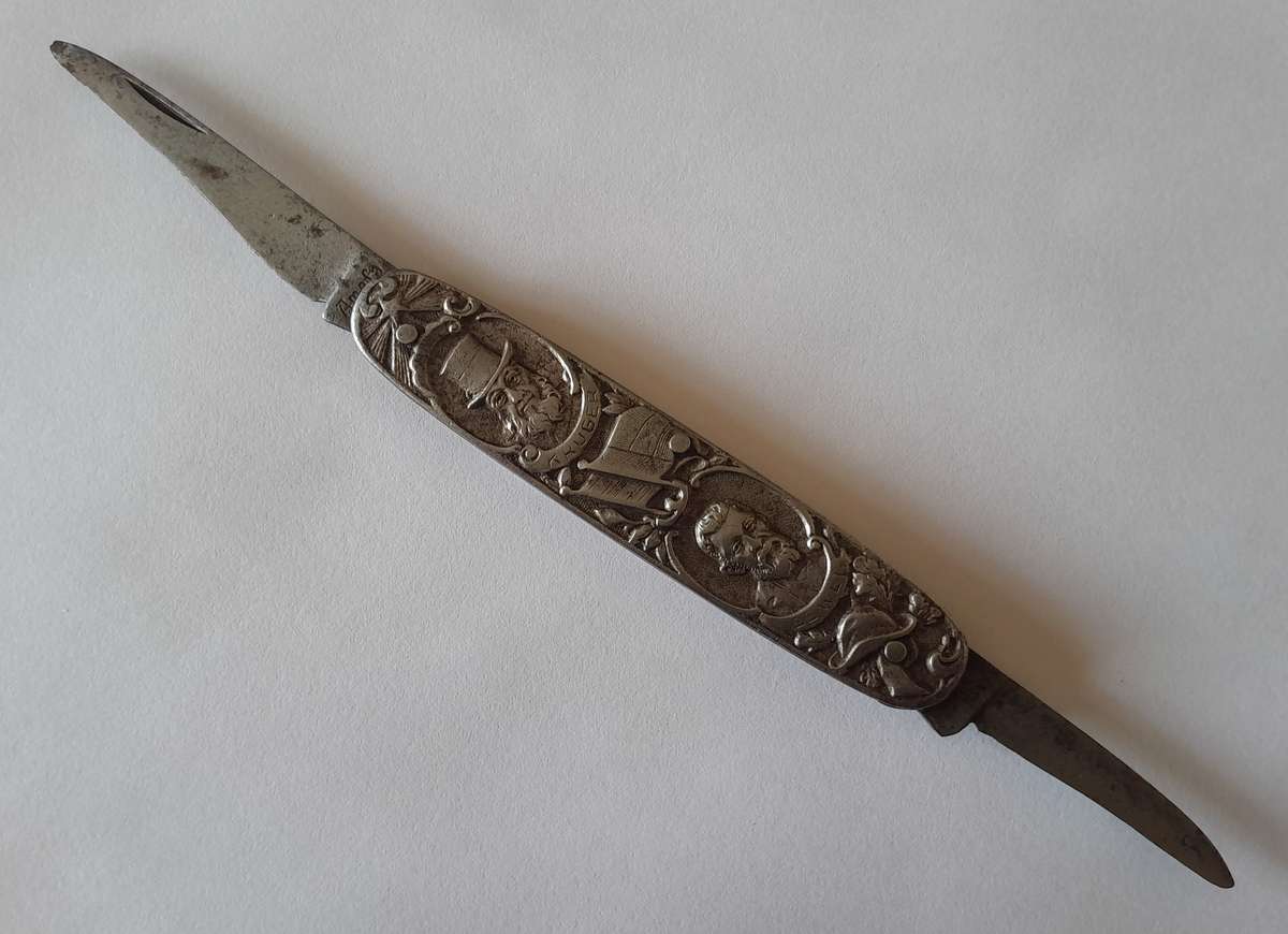 Boer War Paul Kruger / General De Wet Pocket Knife By Amefa.
