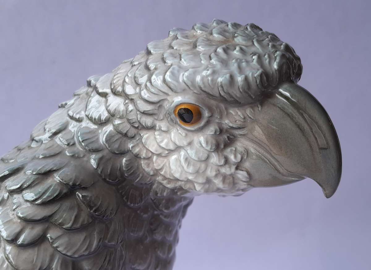 Mid Century W. Goebel West Germany Ceramic African Grey Parrot. Excellent Condition.