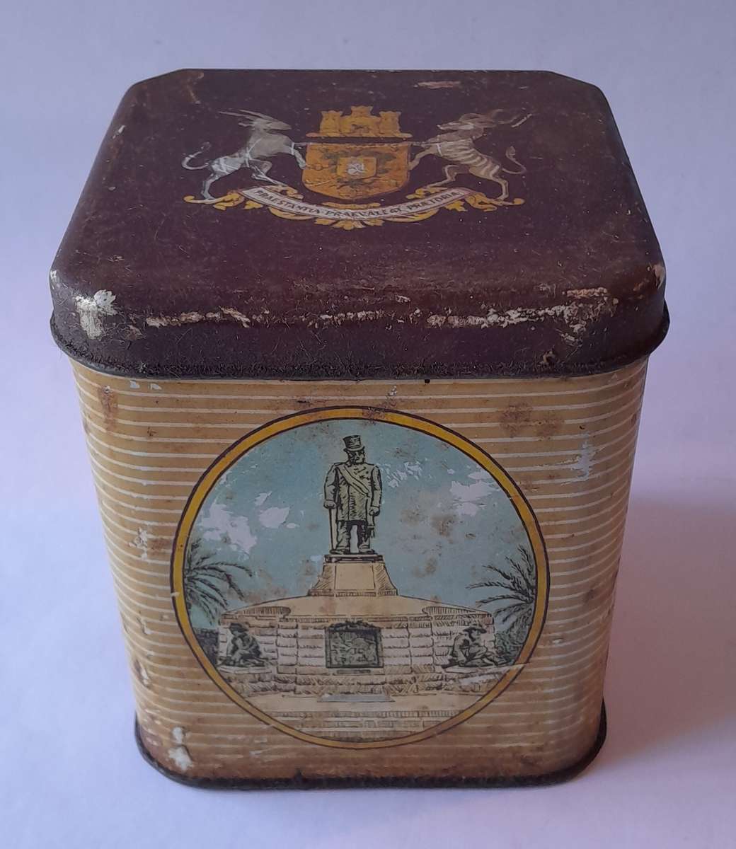 Vintage 1855-1955 Pretoria Eeufees Metal Coffee Tin.