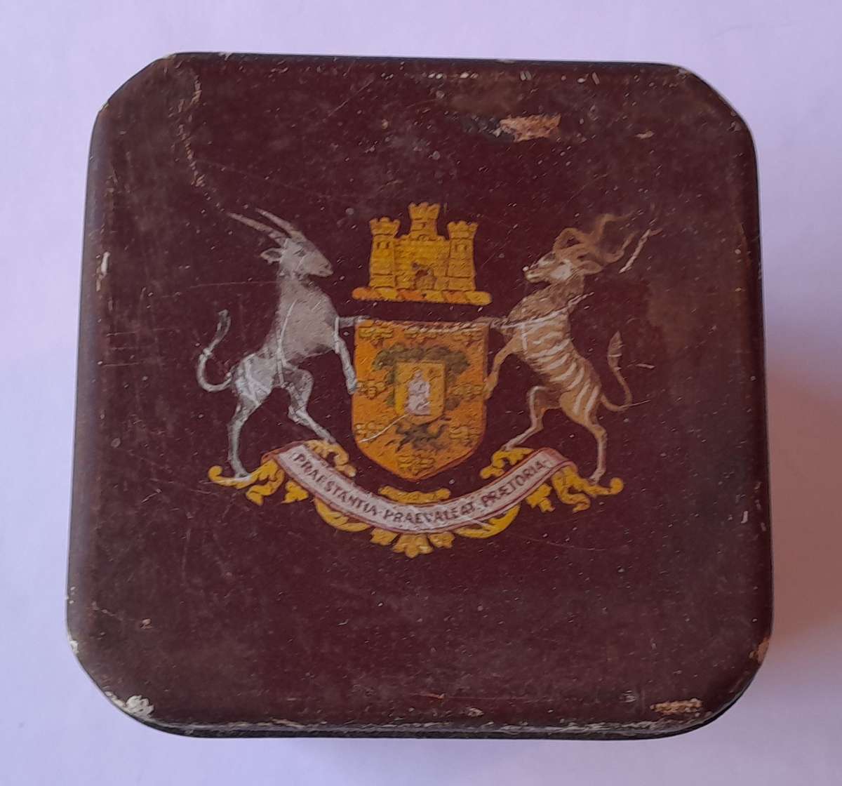 Vintage 1855-1955 Pretoria Eeufees Metal Coffee Tin.