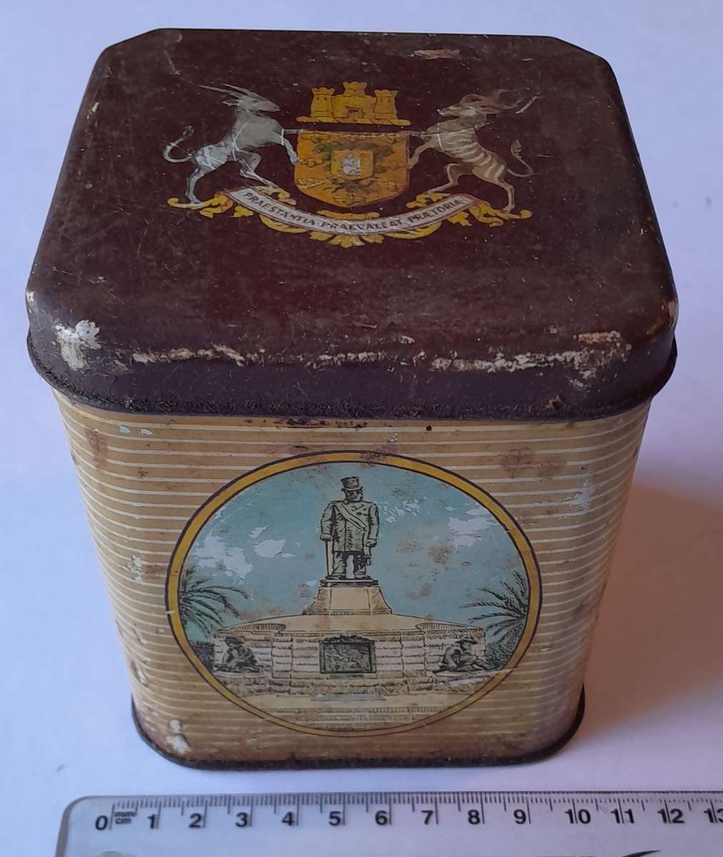 Vintage 1855-1955 Pretoria Eeufees Metal Coffee Tin.