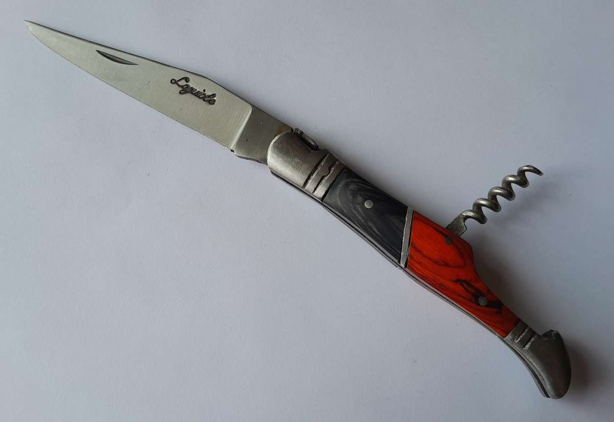 Vintage `Laguiole` Folding Knife With Two Tone Wood Handle.