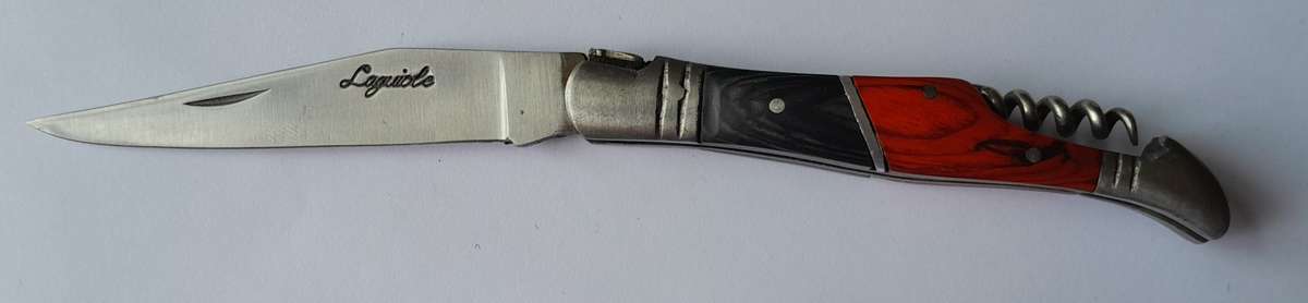 Vintage `Laguiole` Folding Knife With Two Tone Wood Handle.