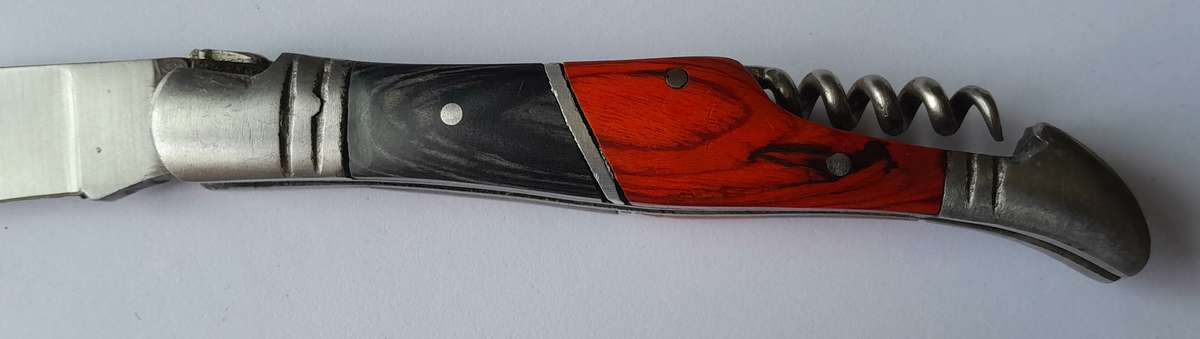 Vintage `Laguiole` Folding Knife With Two Tone Wood Handle.