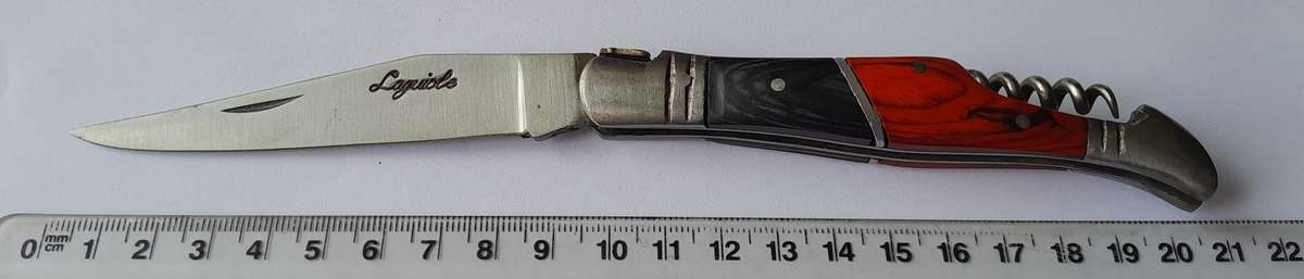 Vintage `Laguiole` Folding Knife With Two Tone Wood Handle.