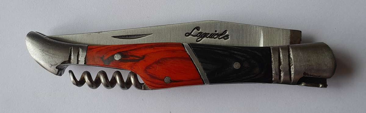 Vintage `Laguiole` Folding Knife With Two Tone Wood Handle.
