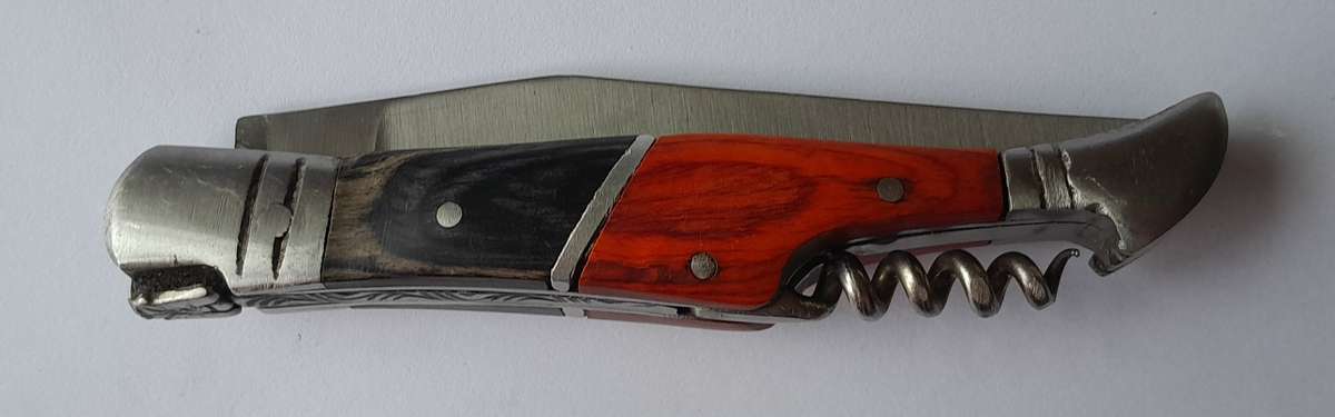 Vintage `Laguiole` Folding Knife With Two Tone Wood Handle.