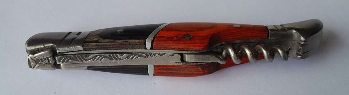 Vintage `Laguiole` Folding Knife With Two Tone Wood Handle.