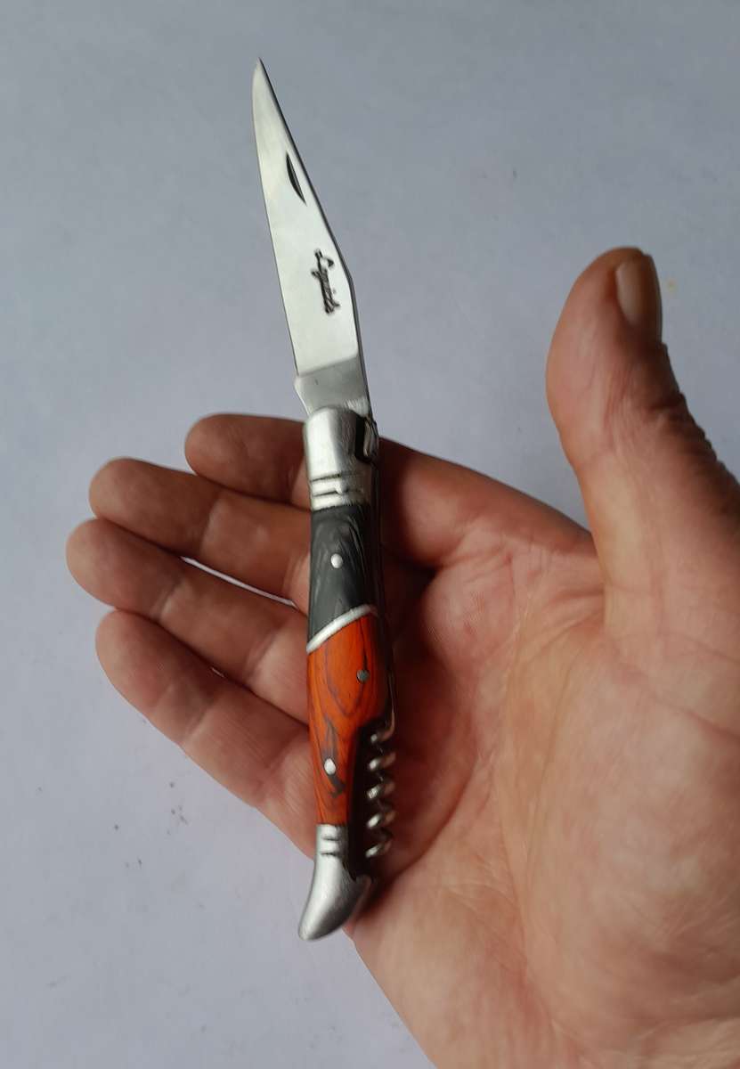 Vintage `Laguiole` Folding Knife With Two Tone Wood Handle.