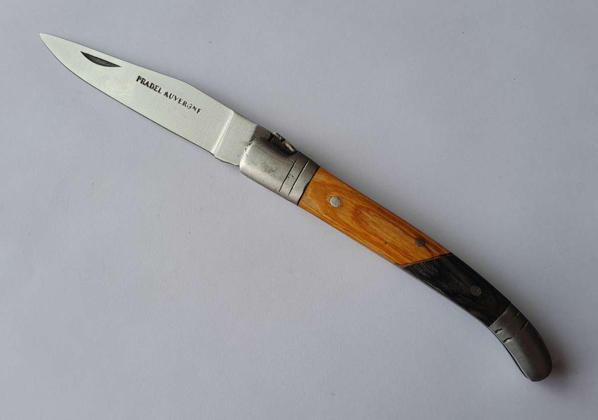Vintage `Pradel Auvergne` Folding Knife With Two Tone Wood Handle.