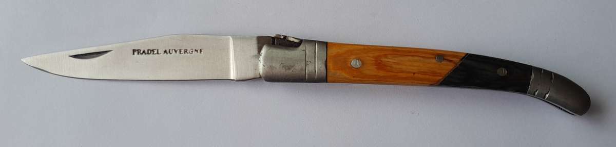 Vintage `Pradel Auvergne` Folding Knife With Two Tone Wood Handle.