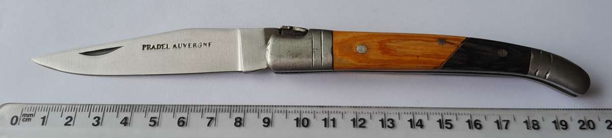 Vintage `Pradel Auvergne` Folding Knife With Two Tone Wood Handle.