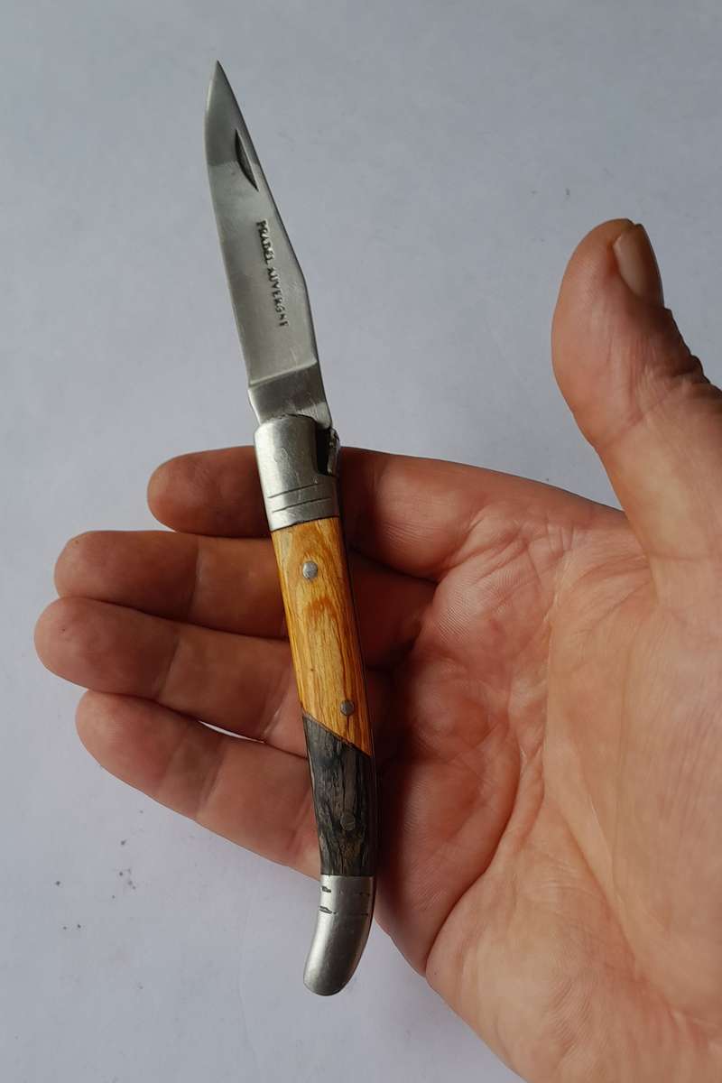 Vintage `Pradel Auvergne` Folding Knife With Two Tone Wood Handle.