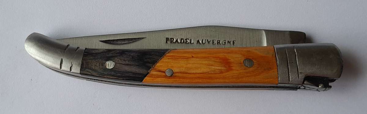 Vintage `Pradel Auvergne` Folding Knife With Two Tone Wood Handle.