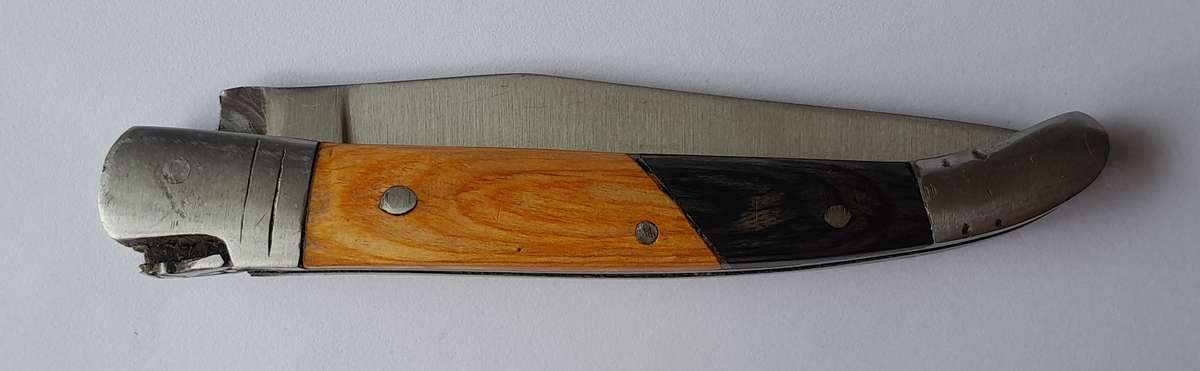 Vintage `Pradel Auvergne` Folding Knife With Two Tone Wood Handle.