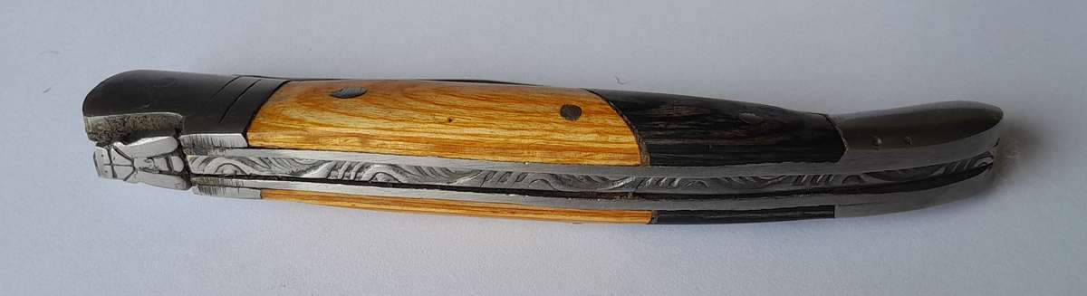 Vintage `Pradel Auvergne` Folding Knife With Two Tone Wood Handle.