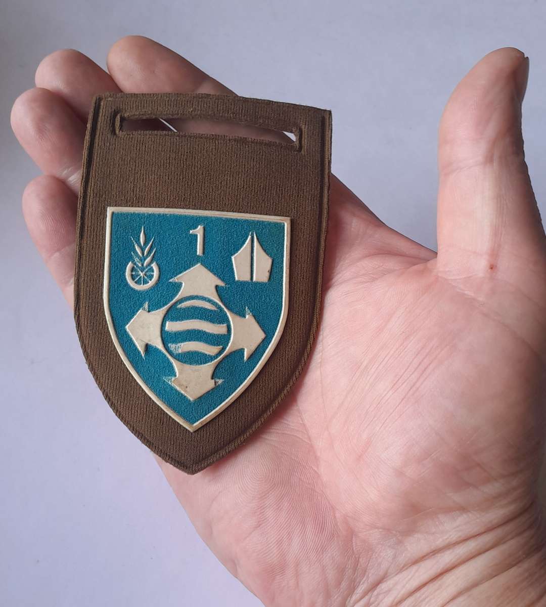 SADF 1 Quartermaster General Composite Depot Tupper Flash (RARE).  Pin Intact.