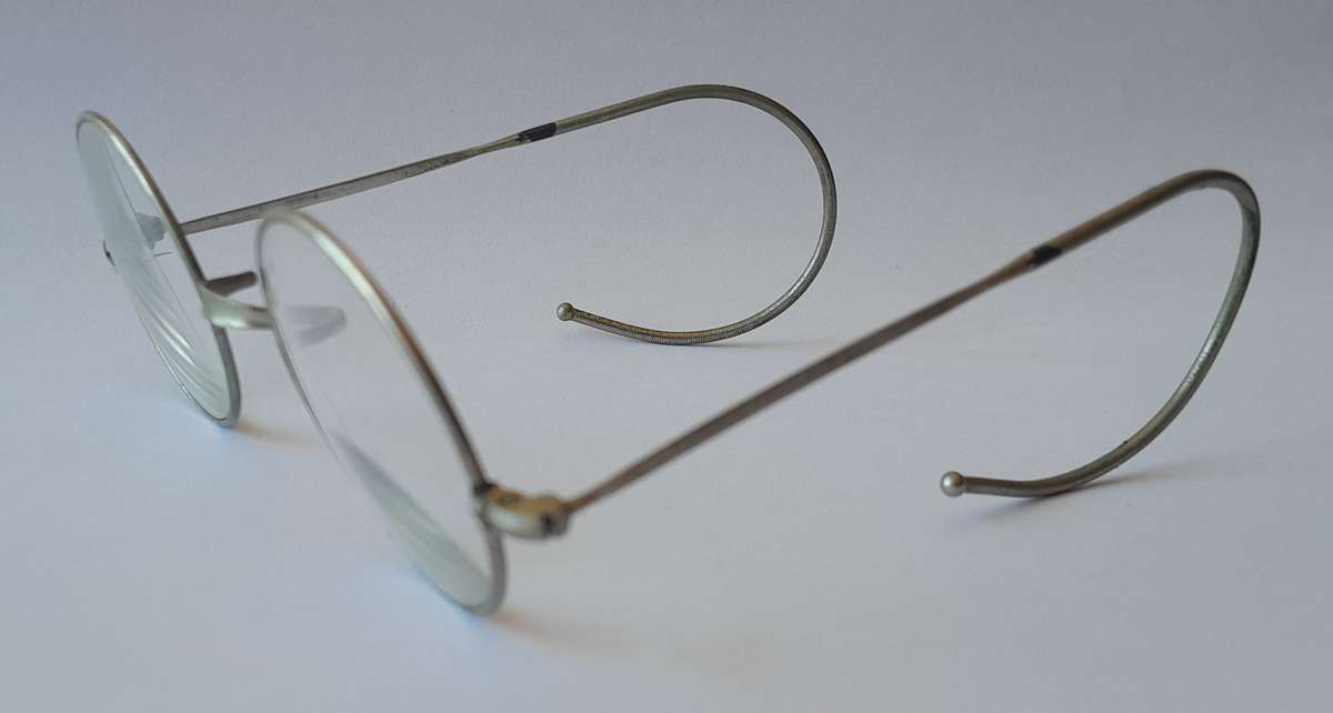 Antique Bi-Focal Eye Glasses With Case.