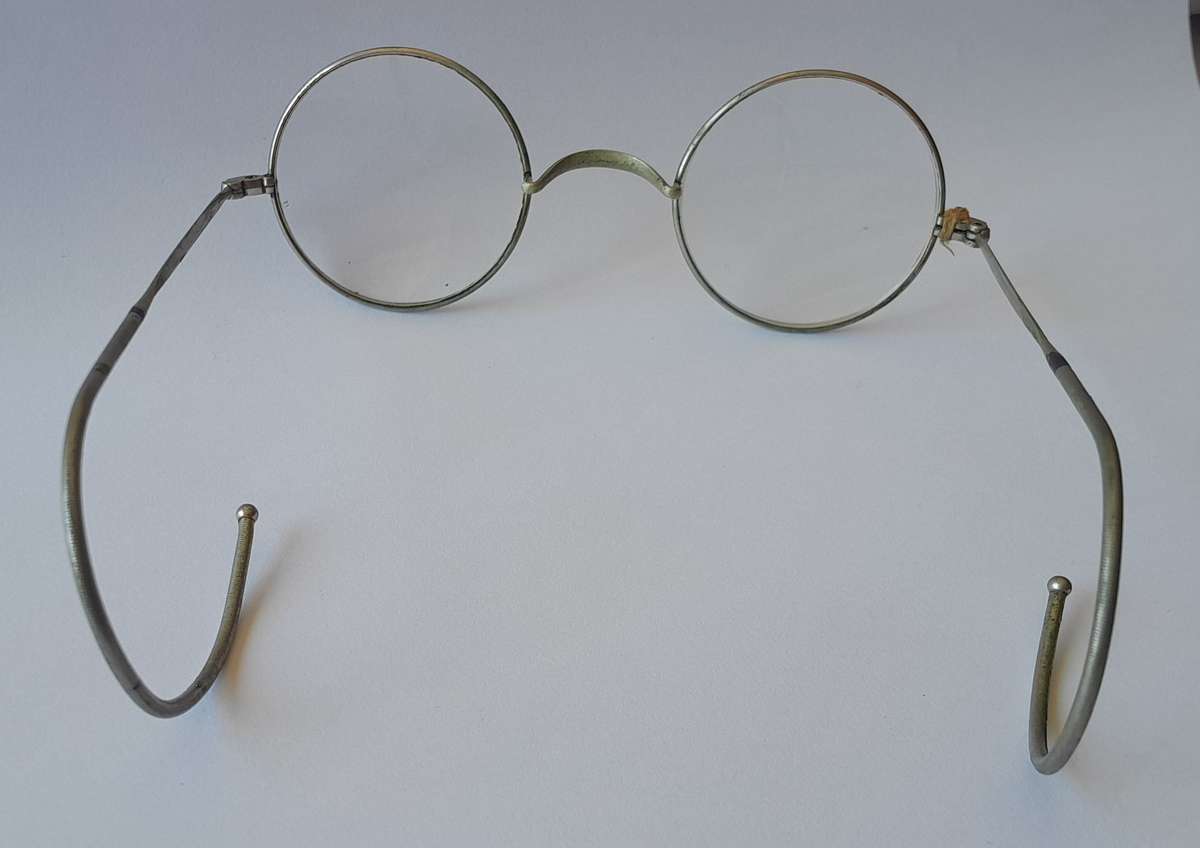 Antique Bi-Focal Eye Glasses With Case.