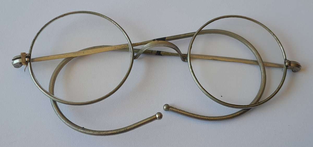 Antique Bi-Focal Eye Glasses With Case.