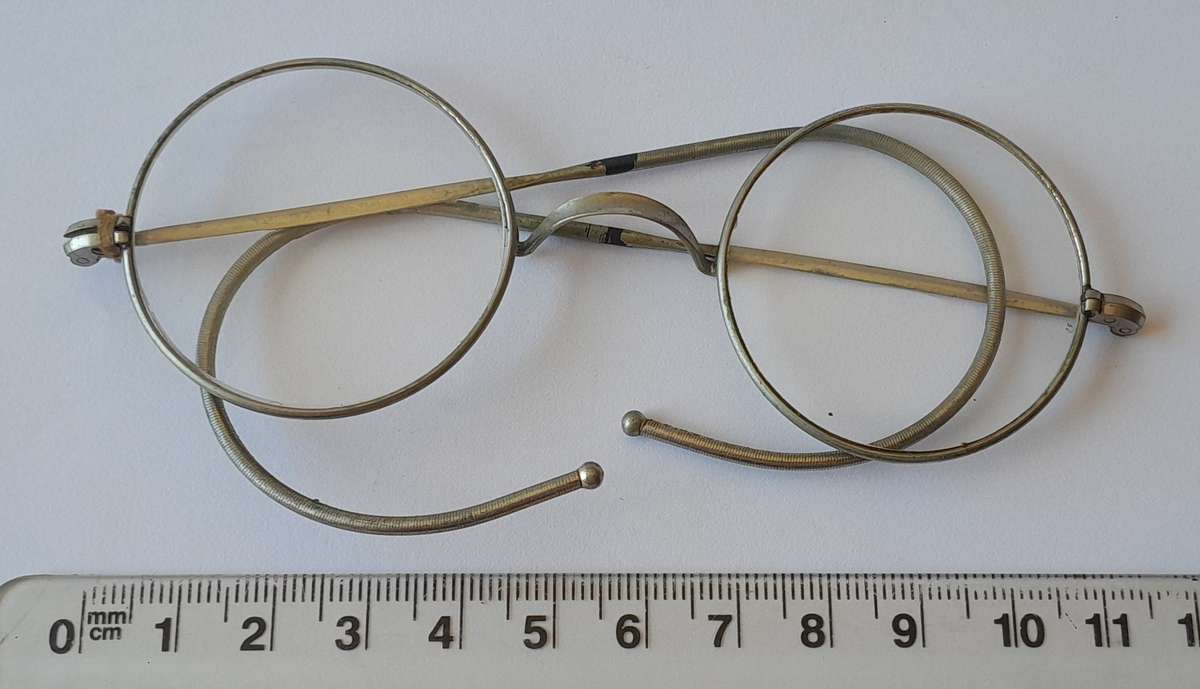 Antique Bi-Focal Eye Glasses With Case.