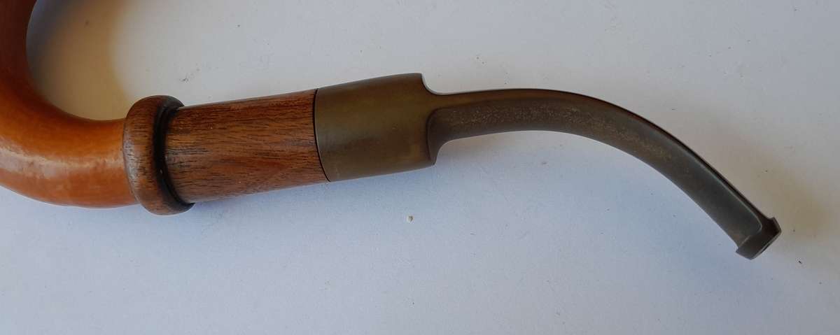 Antique Calabash Pipe With Solid Silver Rim. Birmingham, 1919. Unsmoked.