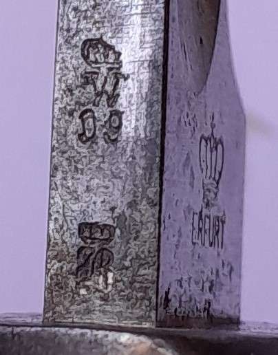 "Reserved" WW1 German South West Africa 1909 Erfurt Sawback Bayonet. Matching Numbers Scabbard.