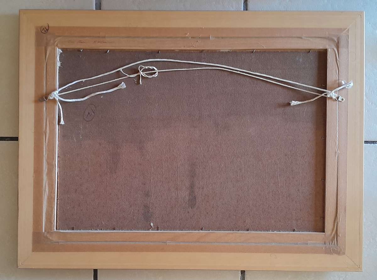 "Reserved" SA Artist Peter Jander Impressionist Oil On Board "Dogs on The Beach".