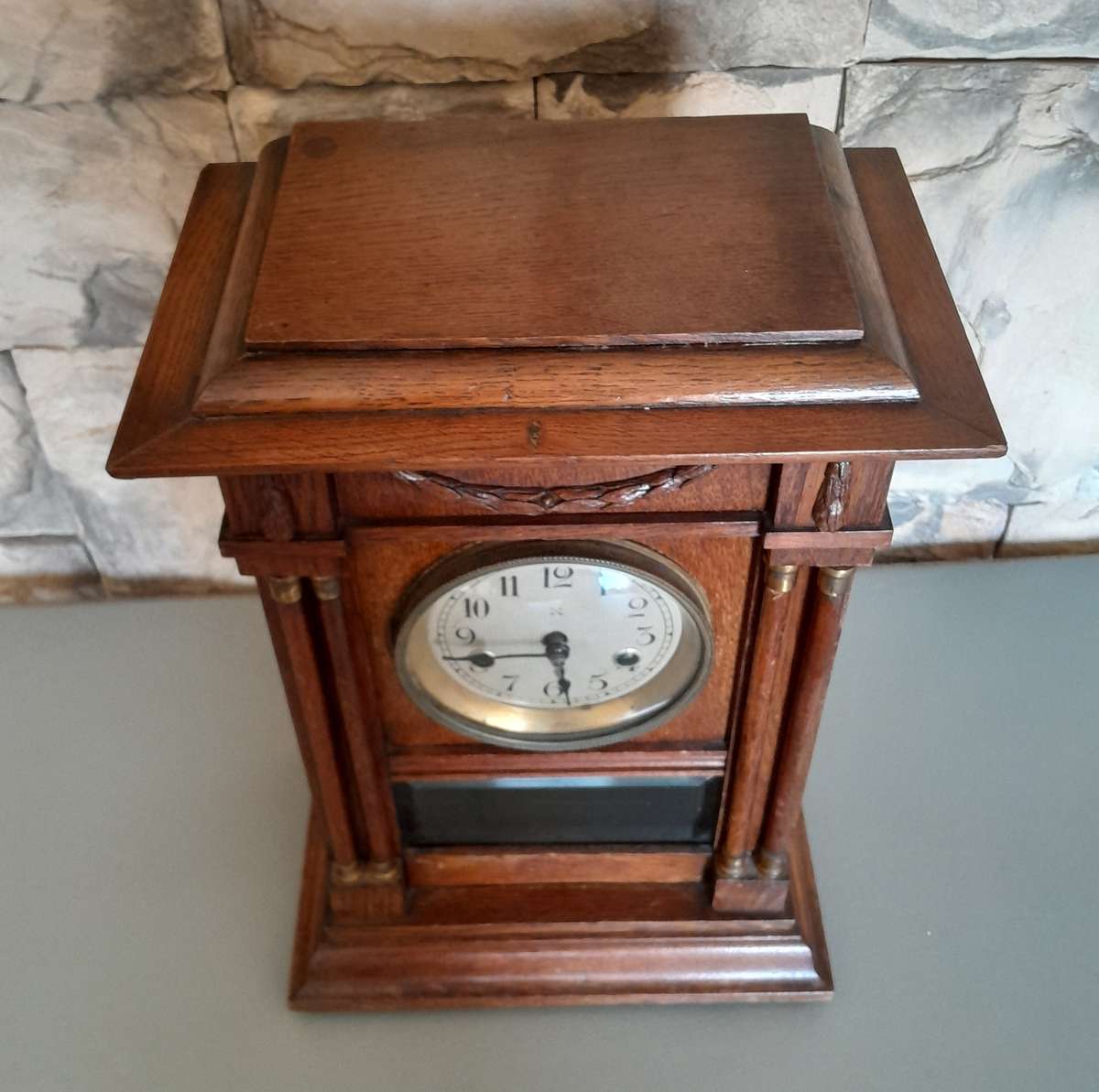 Antique Oak Cased HAC Wurttemburg Mantel Clock. Superb Condition.