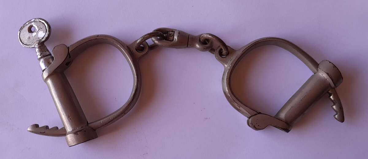 1950s Handcuffs With Screw Key. Fully Functional.
