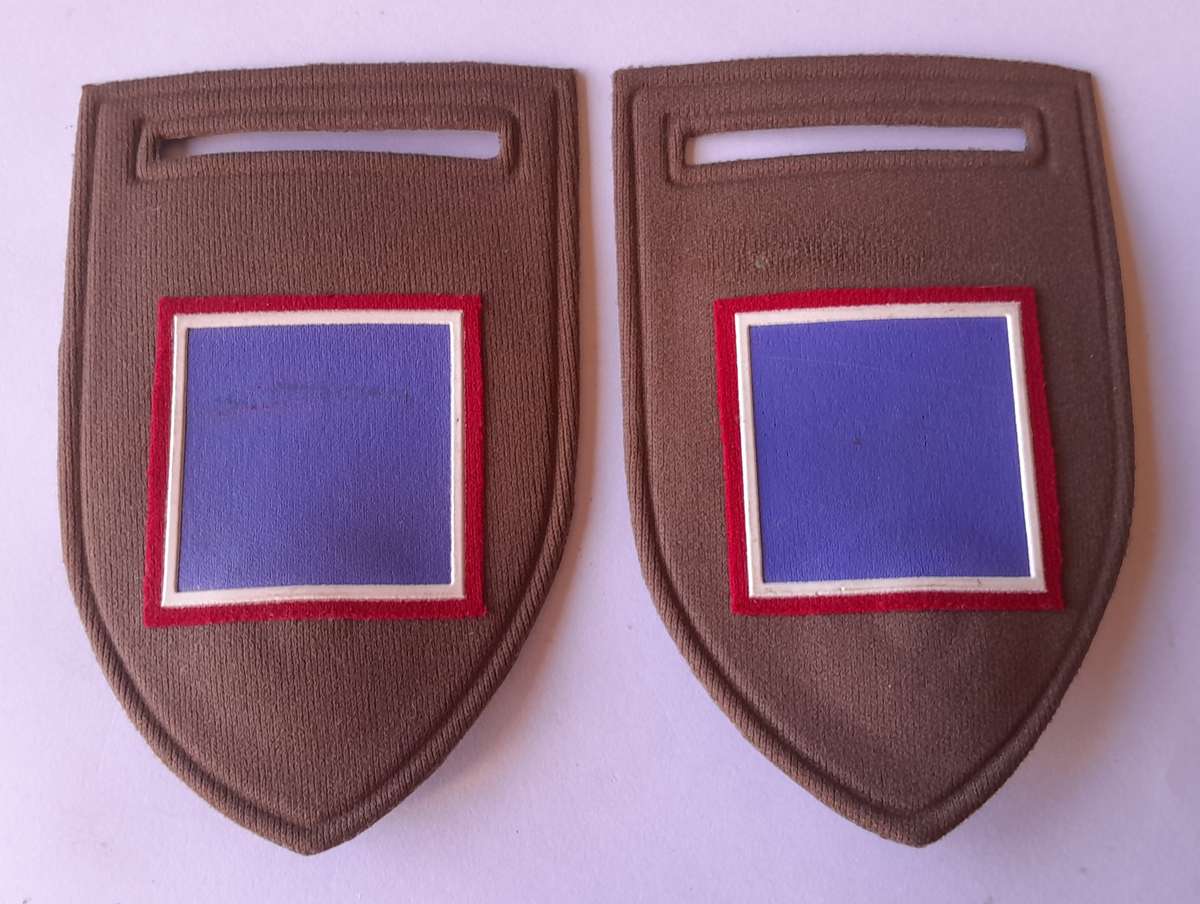 Pair SADF Ordinance Tupper Shoulder Flashes.  Bravo Company. Pins Intact.