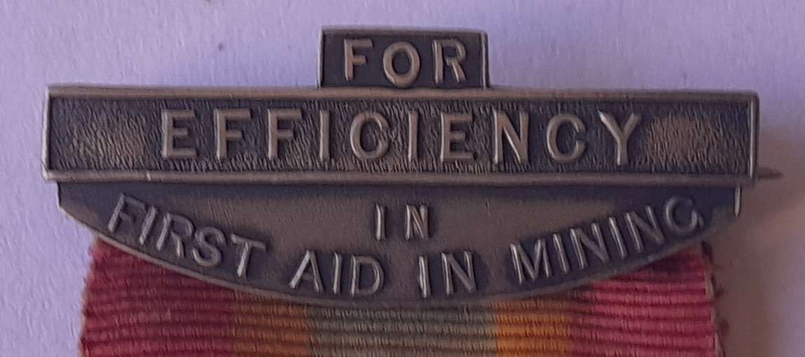 1924 Solid Silver and Enamel First Aid in Mining Red Cross Medal. Hallmarked.