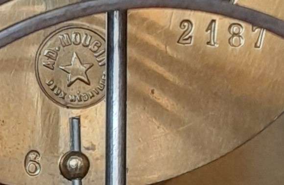 "Reserved". Antique AD Mougin Black Slate & Bronze Mantel Clock.  50 x 45cm.  Running.