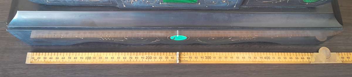 "Reserved". Antique AD Mougin Black Slate & Bronze Mantel Clock.  50 x 45cm.  Running.