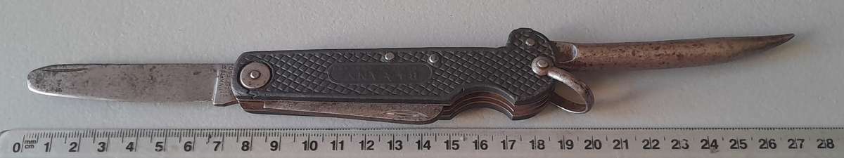 "Reserved" WW1 / WW2 Era Seaman's Marlin Spike Jack Knife By John Watts, Sheffield.