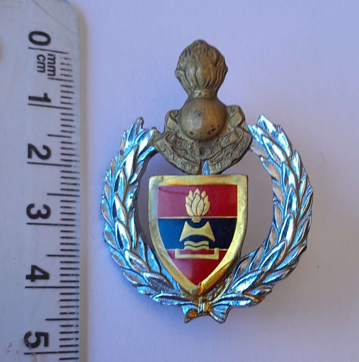 SADF 2 Field Engineer Cap Badge.  Lugs Intact.