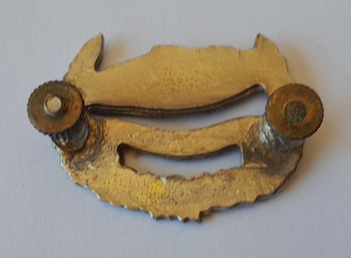 Early SA School of Armour Beret Badge.  Lugs Intact.