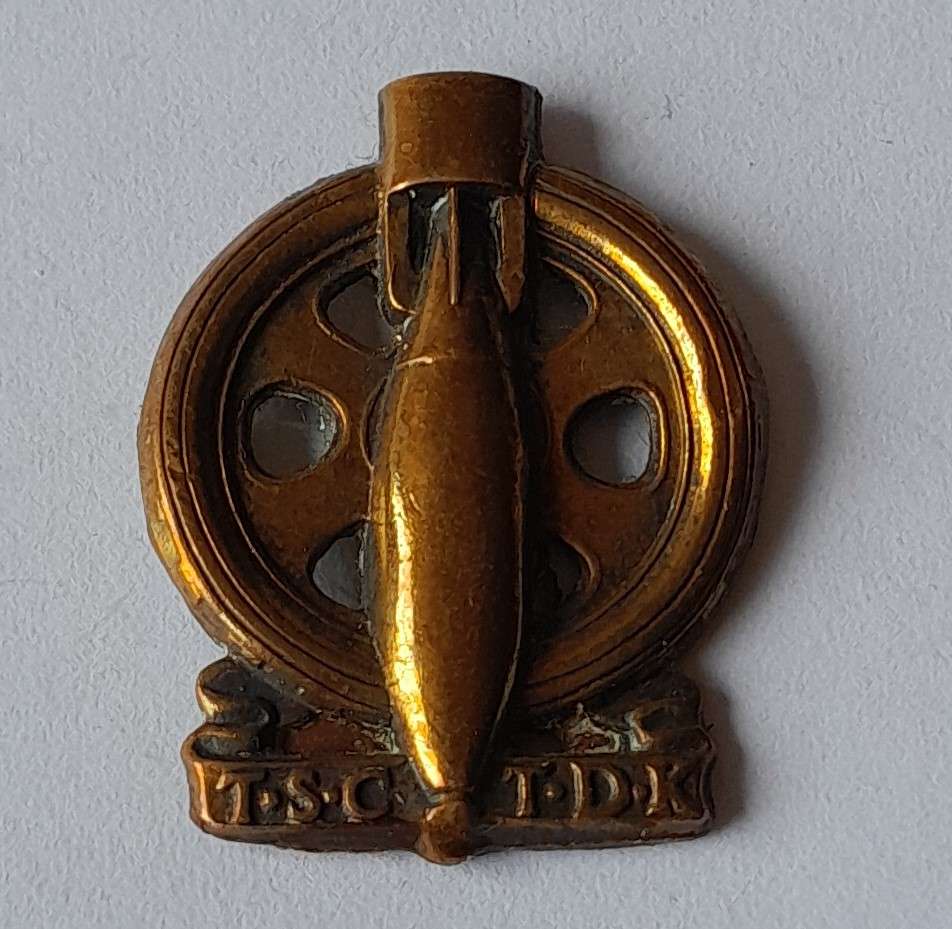 Pair SA Army Technical Service Corps Collar Badges.  No Pins.