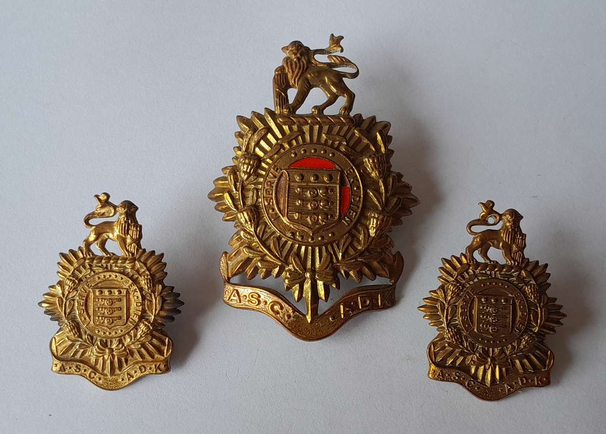 SA Army Service Corps Badge Set.  Lugs Intact.