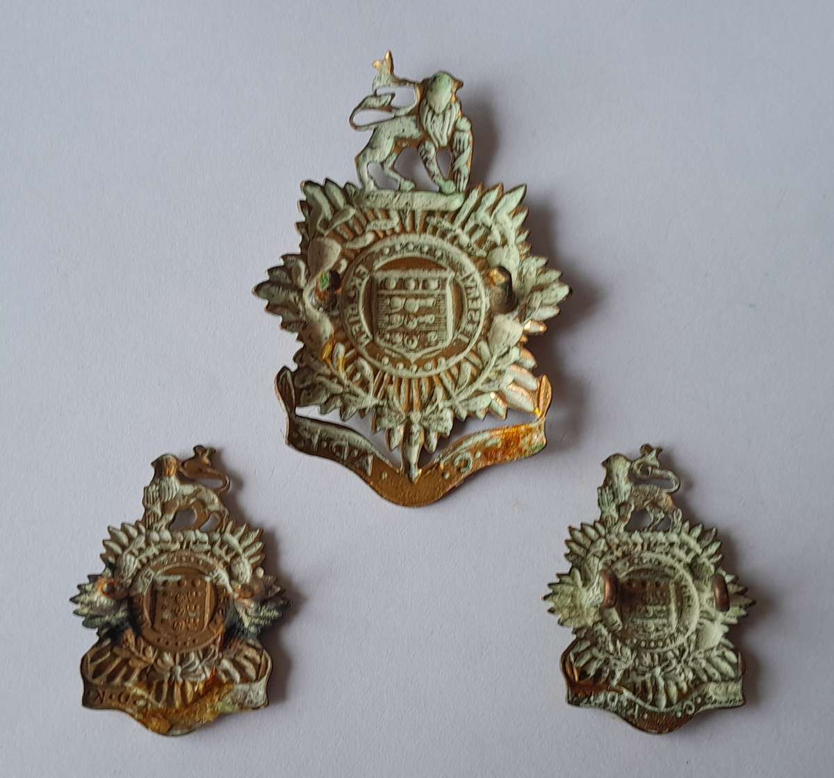 SA Army Service Corps Badge Set.  Lugs Intact.