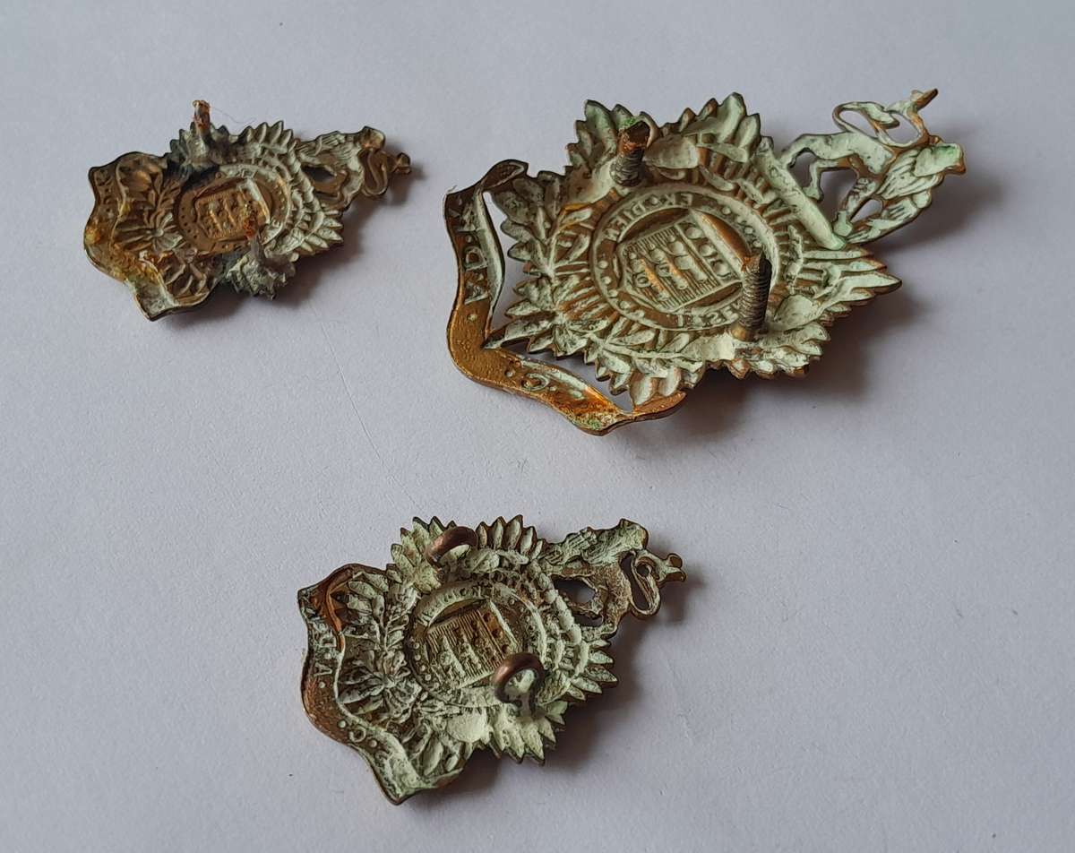 SA Army Service Corps Badge Set.  Lugs Intact.