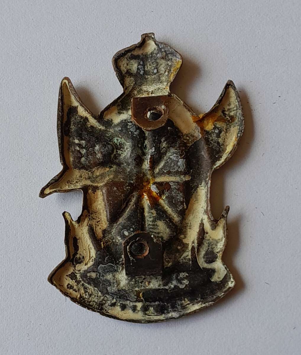 Early SA Railways & Harbours Brigade Cap Badge.  Lugs Intact.