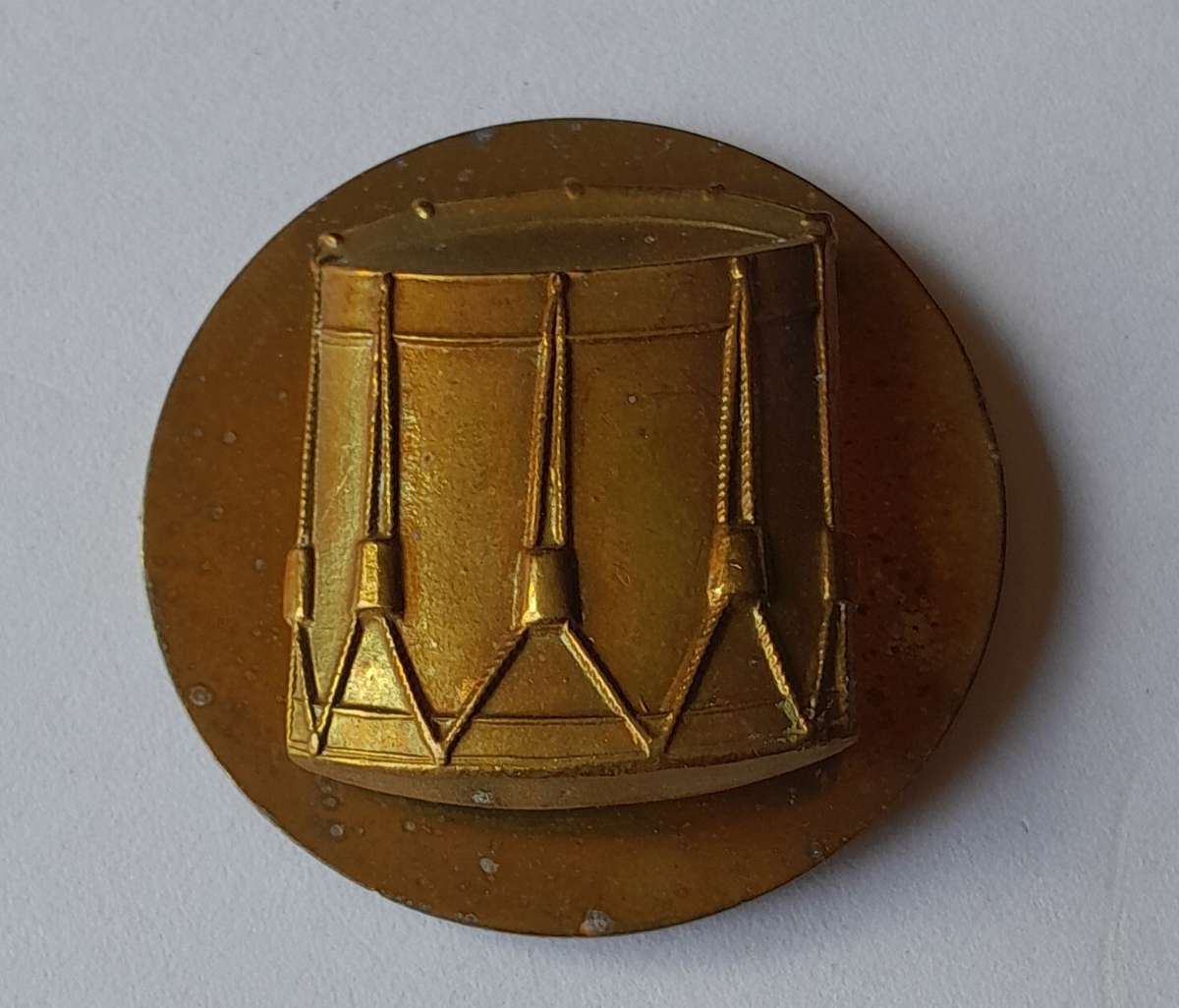 WW2 British Army Drummers Badge with Back Plate.  Lugs Intact.