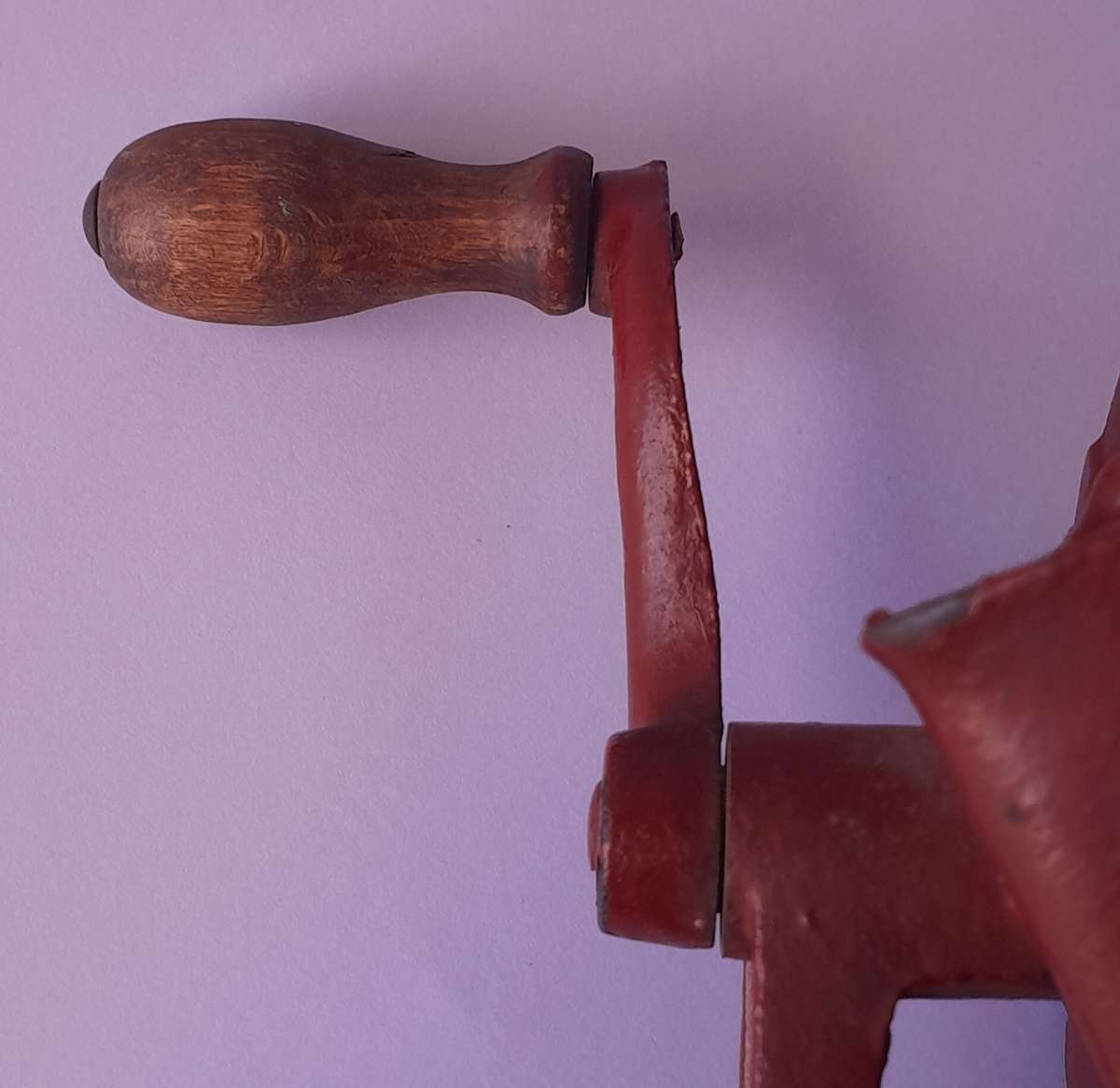 Antique Folk Art Cast Iron Hand Painted Bean Slicer.