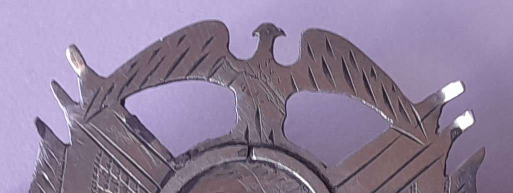 Rare Boer War 1902 POW Silver Badge with ZAR Coat-of-Arms. Clasp Intact.