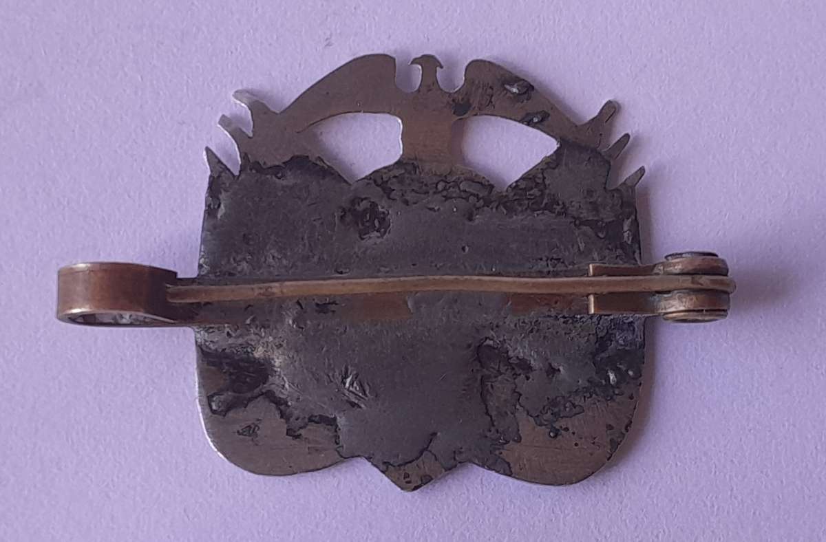 Rare Boer War 1902 POW Silver Badge with ZAR Coat-of-Arms. Clasp Intact.