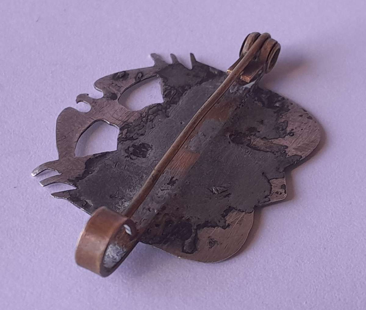 Rare Boer War 1902 POW Silver Badge with ZAR Coat-of-Arms. Clasp Intact.